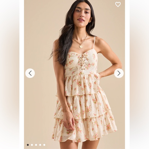 Blu Pepper Dresses & Skirts - Blu Pepper Cream Floral Tiered Corset Style Mini Dress NWT
